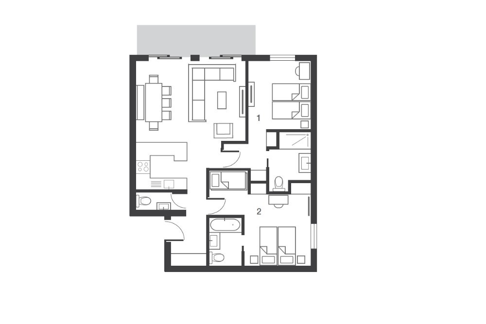 No.2 Aspen House Val d’Isere Floor Plan 1